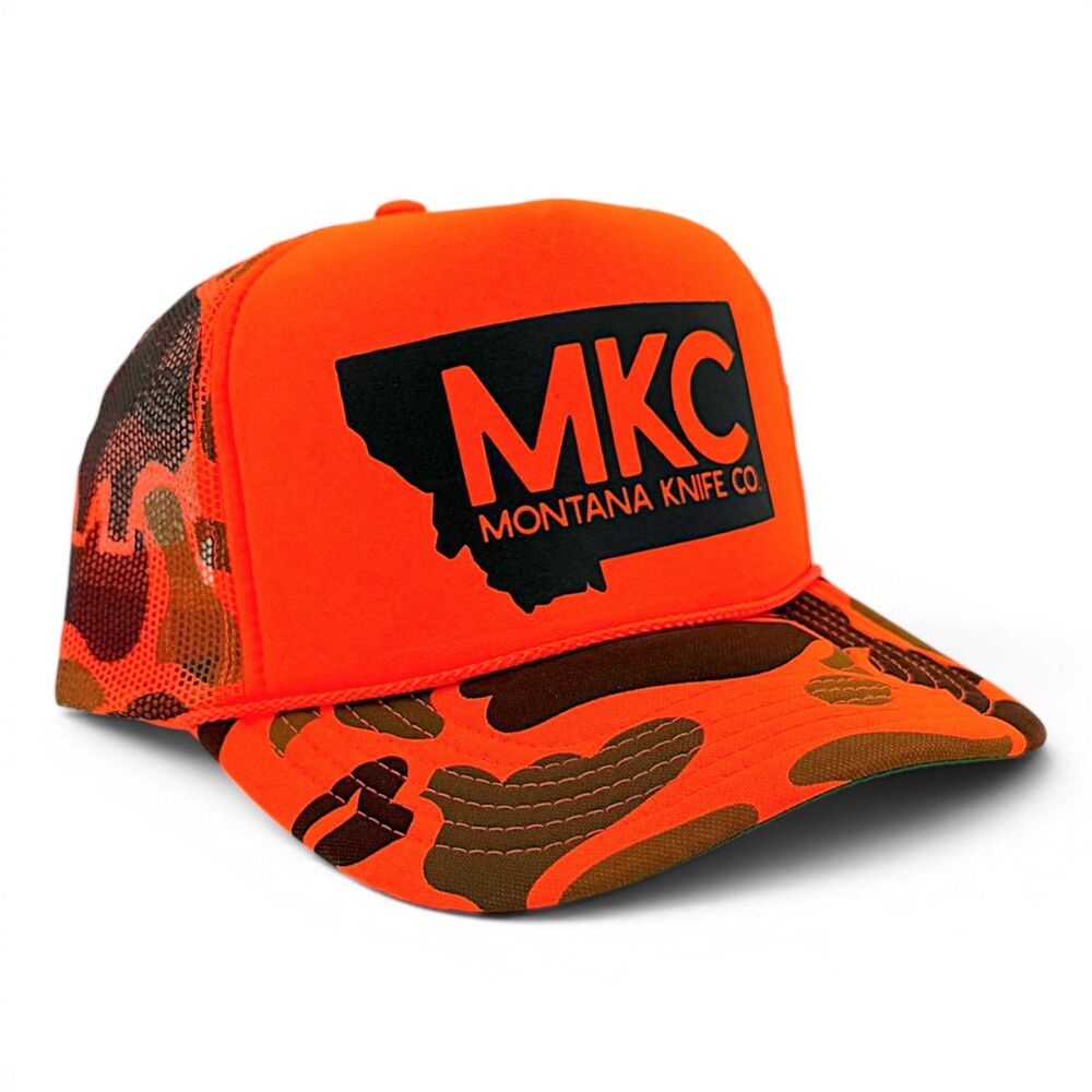 Montana Knife Co MKC Big State Logo Orange Foam Trucker Hunter Hat